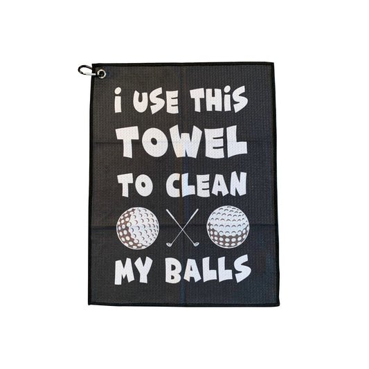 ShankIt Golf "Clean Up Your Game" Funny Microfiber Golf Towel with Clip - Perfect Gift for Golfers (Ball Cleaner, Club Scrubber, Birthday Present)