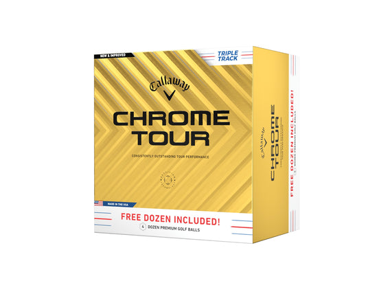 Unleash Tour-Level Performance: Callaway Chrome Tour Triple Track Golf Balls (Buy 3, Get 1 Free) - White