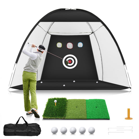 Guecar 10'x7' Golf Practice Net & Mat: All-in-One Set for Backyard Improvement