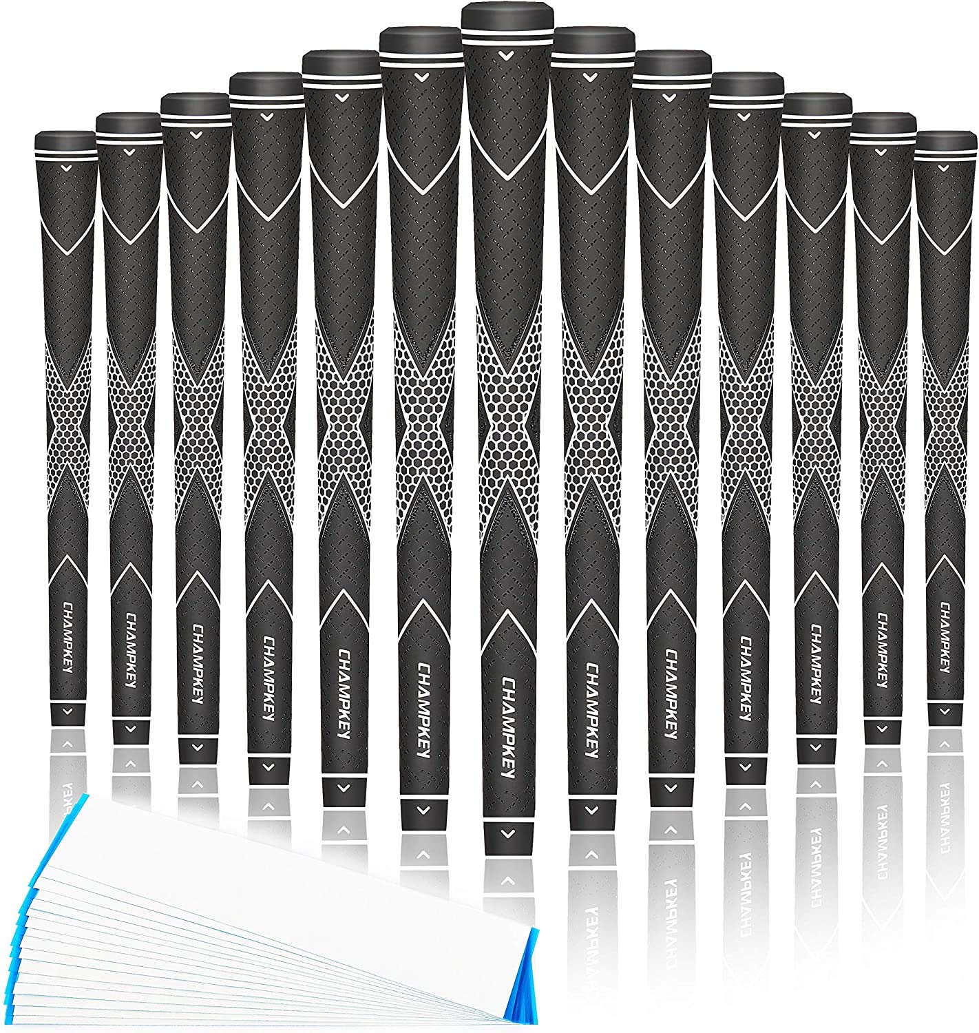 Champkey Premium Rubber Golf Grips (13 Pack) - High Traction & Feedback